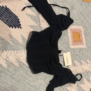 Small NWT crop sheer sleeve/corset top